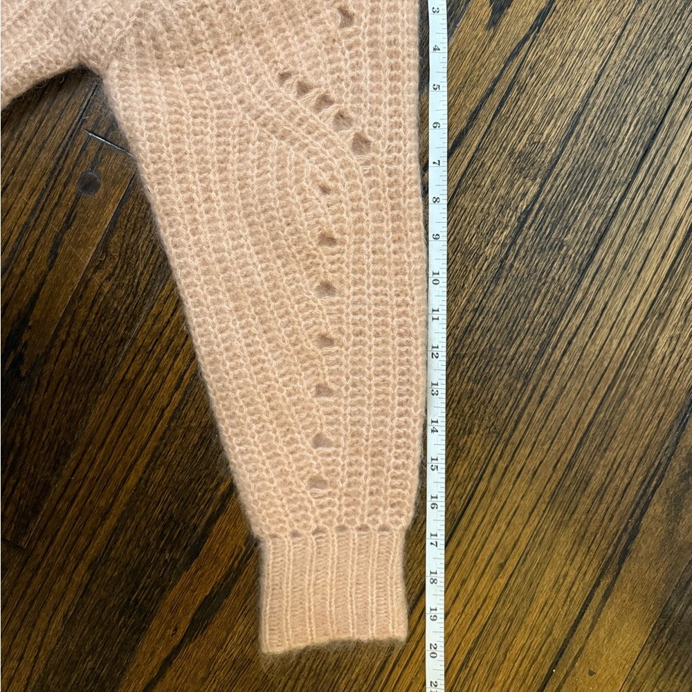 Anine Bing, Jordan Pointelle Mohair Blend Crop Sweater, Pink, Small - Picture 8 of 8